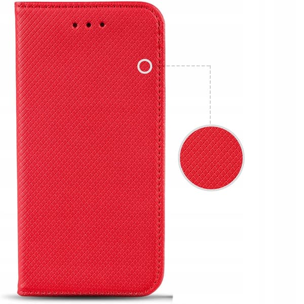 Fodral för iPhone 15 SMART MAGNET BOOKFODRAL STÄNGT RÖTT + 9H Glas