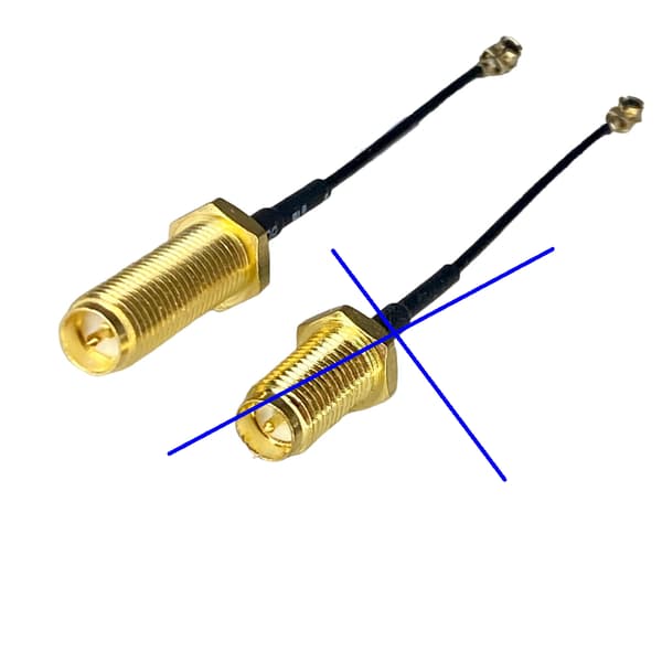Pigtail MHF4 / SMA-RP-fatning RF0,81 30 cm lang