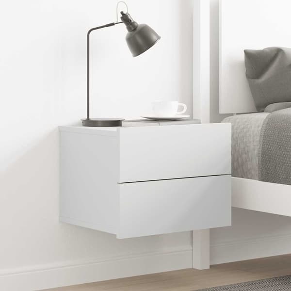 vidaXL sengebord hvid 40 x 30 x 30 cm spånplade