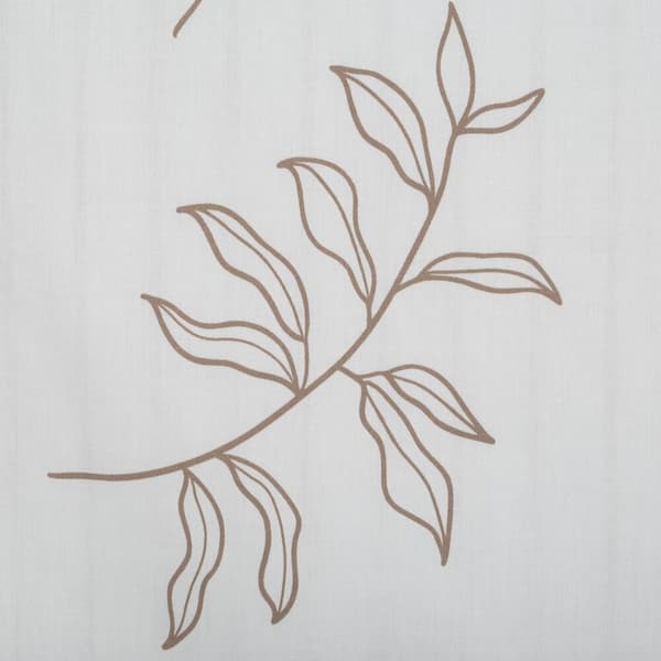 RAYA bäddset, ränder, löv, beige, 220x200, satin