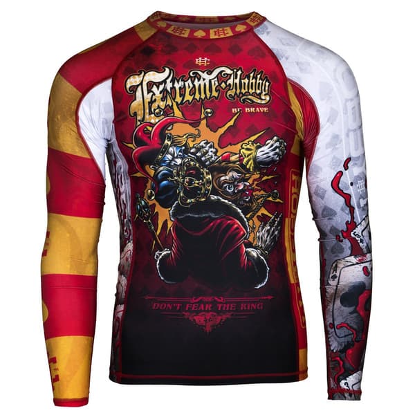 Herr långärmad rashguard KILLER CARDS 2 2XL RÖD