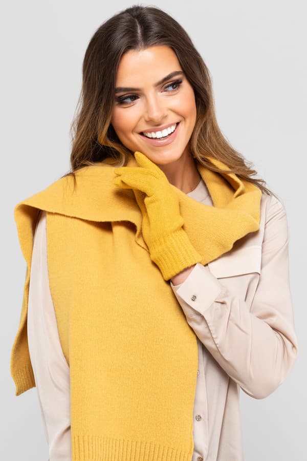 SCARF*02 dame vintertørklæde honningfarvet