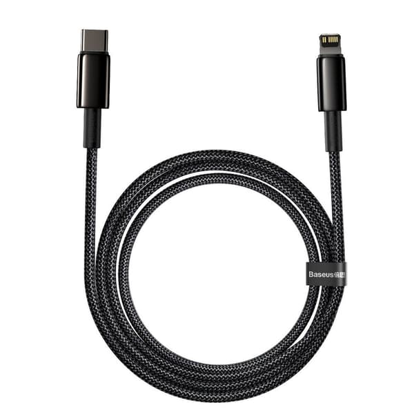 Kabel för iPhone USB-C - Blixtsnabb laddning 20W 2m - helsvart