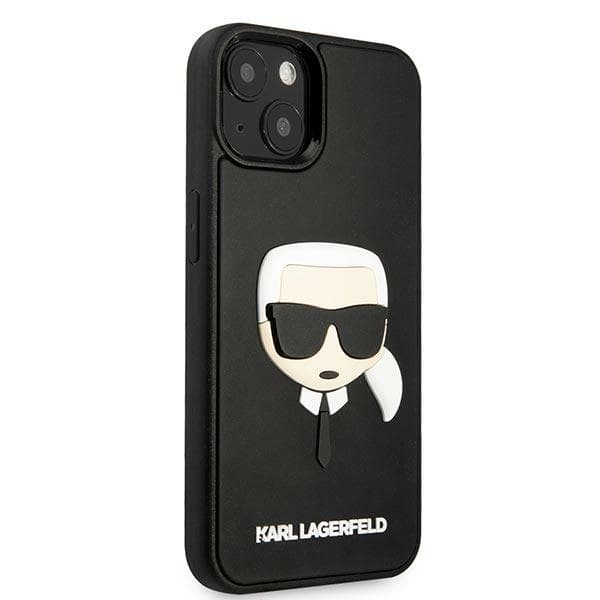 Karl Lagerfeld 3D gummi-etui med Karl's Head til iPhone 14 Plus, sort