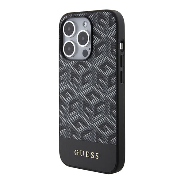 Guess GCube Stripes MagSafe-etui til iPhone 15 Pro Max, sort