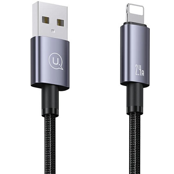 USAMS USB-A - Lightning -kaapeli 2.4A 1.2m Pikalataus Teräs