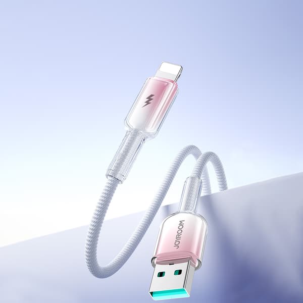 Crystal-Clear Series 3A USB-A - iPhone Lightning-kabel 1,2 m - Vit