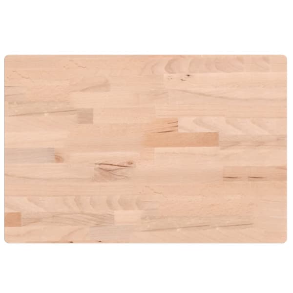 vidaXL Bordsskiva 60x40x2,5 cm rektangulär massiv bokträ
