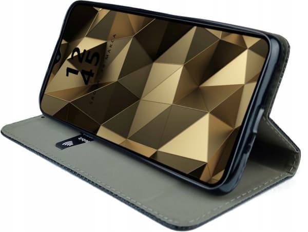 Etui til iPhone 15 SMART MAGNET BOOKETUI LUKKET MARINEBLÅ + 9H Glas
