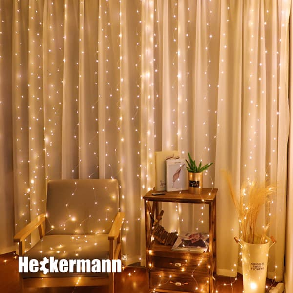 LED-seppele Heckermann YS-0003 3x3m 300LED Lämmin