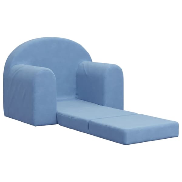vidaXL børnesofa, blå, blød plys