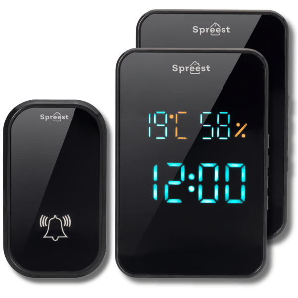 Trådløs dørklocke T295295-BB 1T2R sort