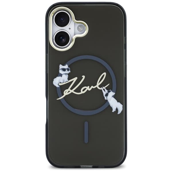 Karl Lagerfeld IML Choupettes Karl Script Logo MagSafe-etui til iPhone 17, sort