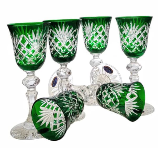 Smaragdkrystal likørglas 60ml Ananas 6 stk.