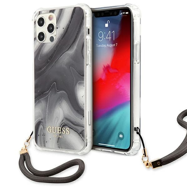 Guess Marble Collection-etui til iPhone 12 Pro Max, grå