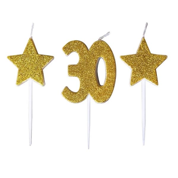 30-års fødselsdagslys med stjerner