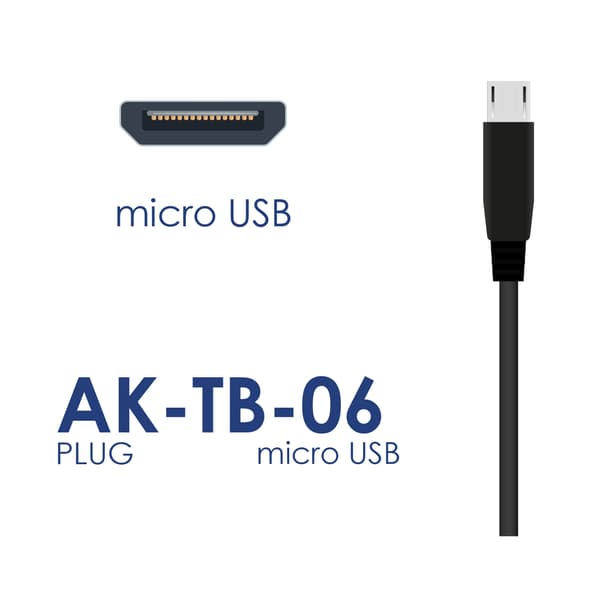 Akyga AK-TB-06 Micro USB 5V 2.5A seinälaturi tabletin virtalähteelle 1.1m