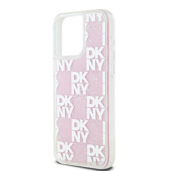 DKNY Liquid Glitter Multilogo-cover til iPhone 15 Pro Max, lyserød