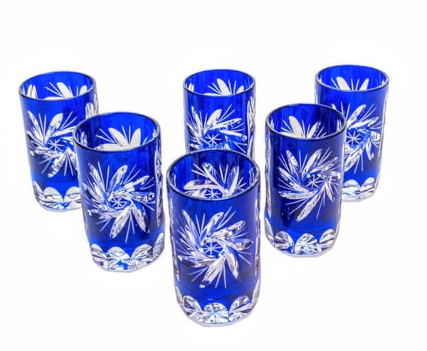 Koboltkrystal vodkaglas 30ml Olive Grinder