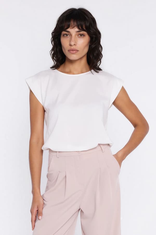 Blus med kimonoärm - ecru 38