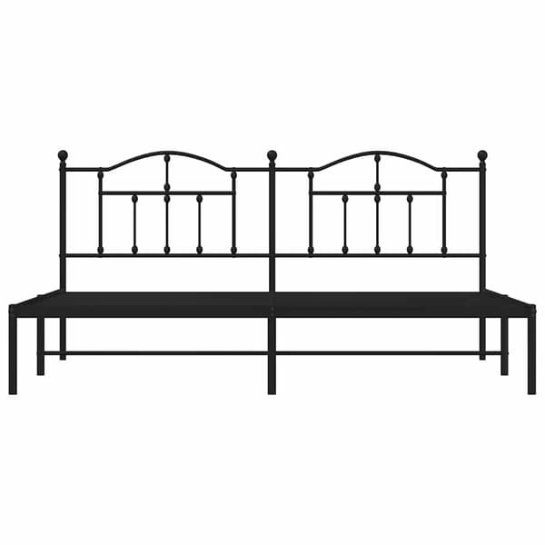 vidaXL metalsengestel med hovedgærde sort 193x203 cm
