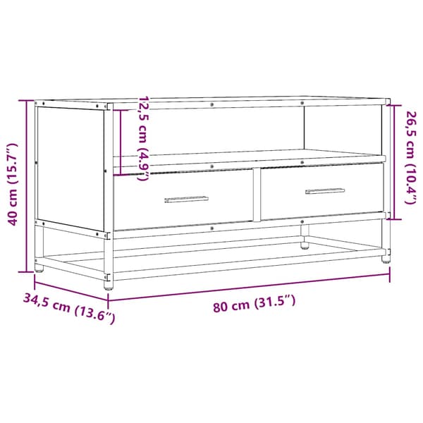 vidaXL TV-bord, sort, 80x34,5x40 cm