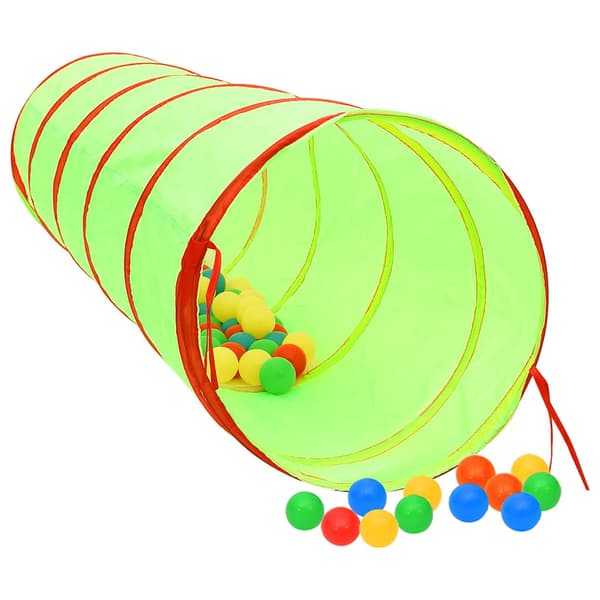 vidaXL legetunnel til børn 250 bolde grøn 175 cm polyester