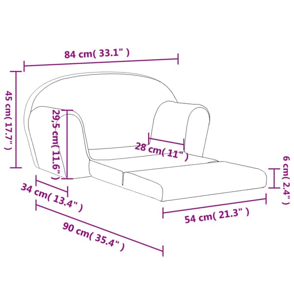 vidaXL 2-sits bäddsoffa för barn, grå med stjärnor, plysch