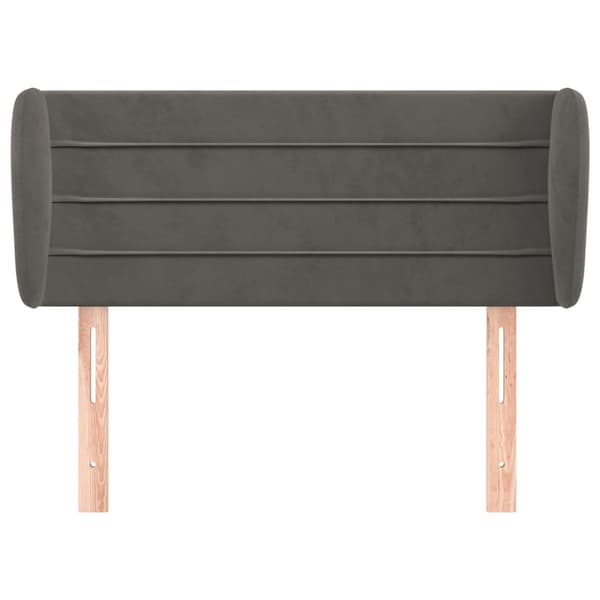 vidaXL Vingad nackstöd mörkgrå 93x23x78/88 cm sammet