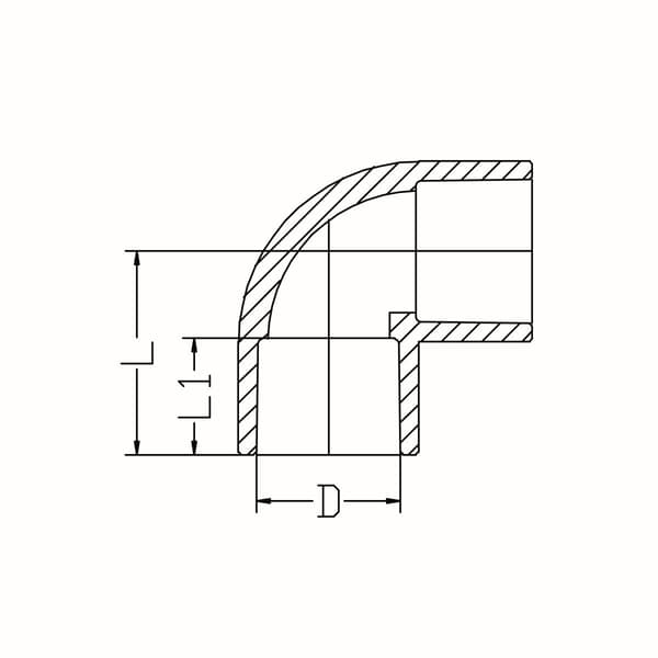 IDMAR PVC90° böj 3/4" limsystem - kallvatten