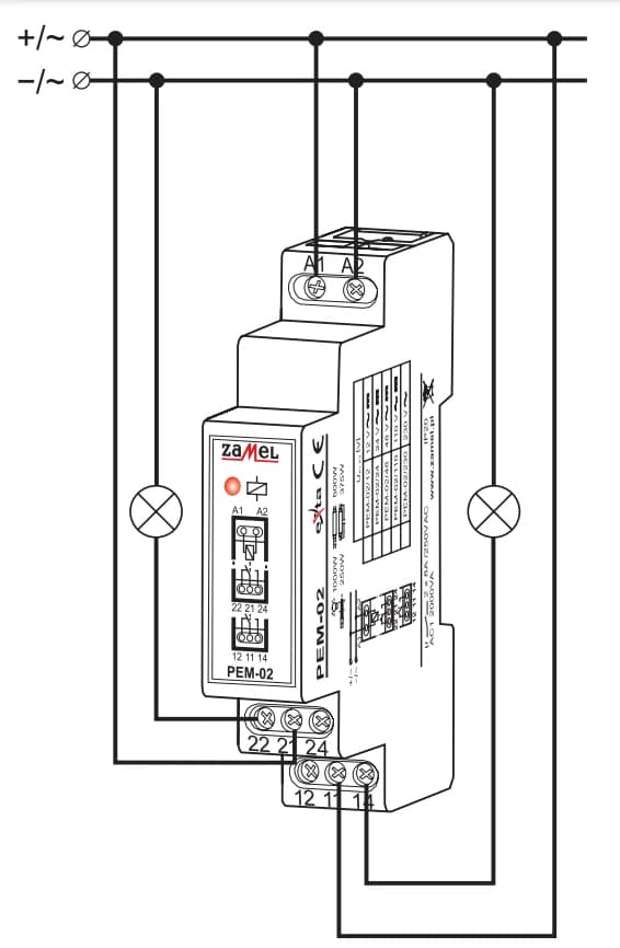 ZAMEL Elektromagnetisk relæ 12V PEM-02/012