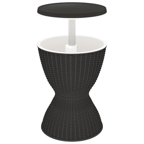 vidaXL 3-i-1 drikkekølebord sort PP