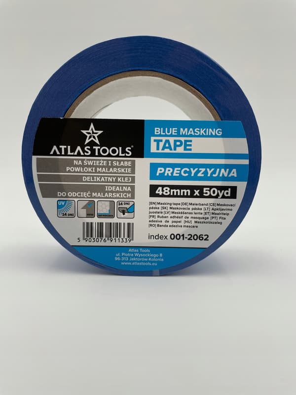 ATLAS TOOLS BLÅ MÅLNINGSTEJP DELICATE PRECISION 48 mm/50 yards