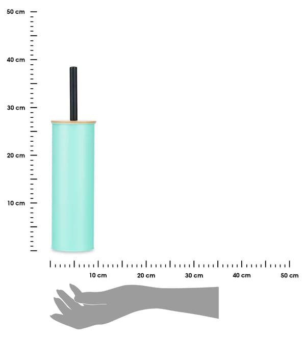 Toalettborste med behållare, mintgrön