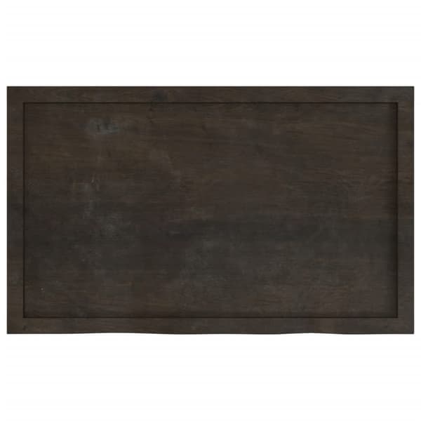 vidaXL hylde mørkebrun 100x60x(2-6) cm egetræsfinish