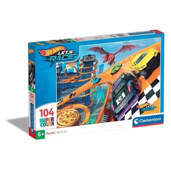 Puslespil 104 Superfarvede Hot Wheels