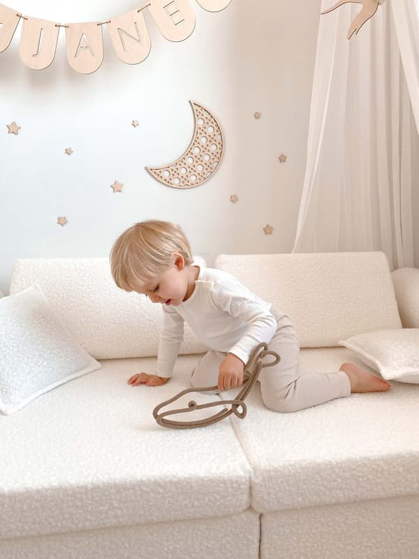 Montessori Premium Bouclé Legesofa Hvid