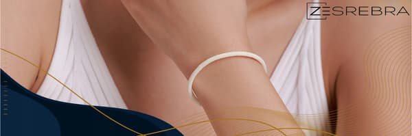 Modulær armbånd til vedhæng, sølv, creme, ecru snor, lys