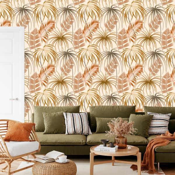 Boho blade tapet til stue og soveværelse 50x1000 cm