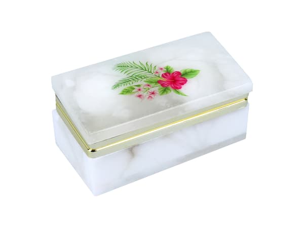 Rektangulär alabasterlåda 8x4cm