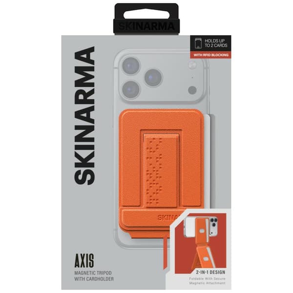 Skinarma Axis Magnetisk Vikbar Stativplånbok Orange
