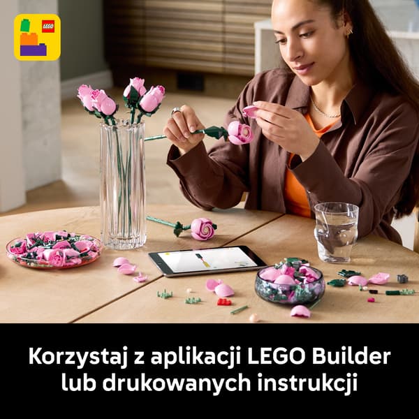 LEGO Botanicals Lyserød Rosenbuket 789 Delt Sæt (10374)