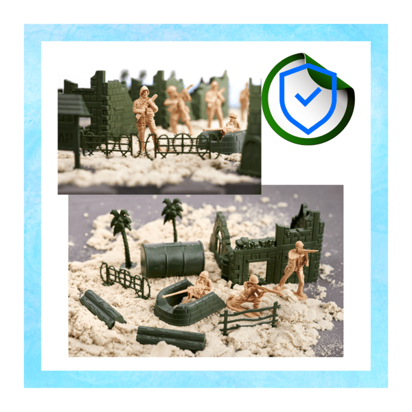 Basarmé Militär Soldater Stridsvagnar Flygplan Plastfigurer 114 Bitar