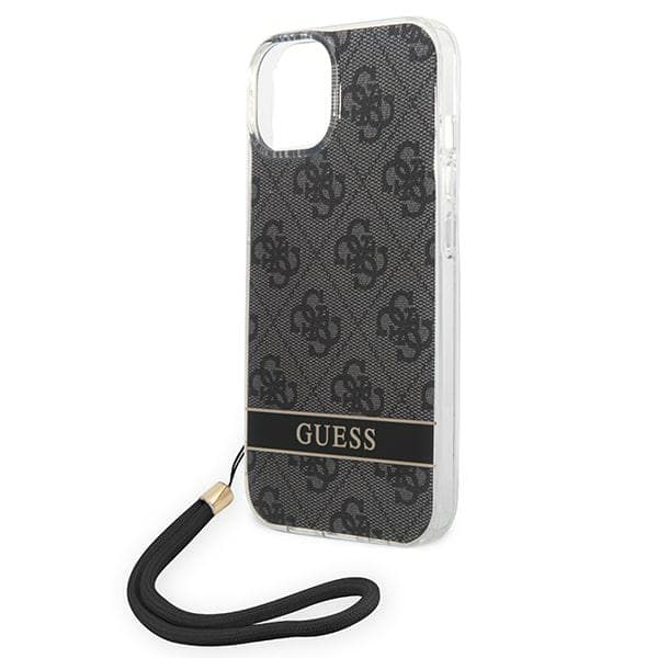 Guess 4G Print Strap-skal till iPhone 14 Plus, svart
