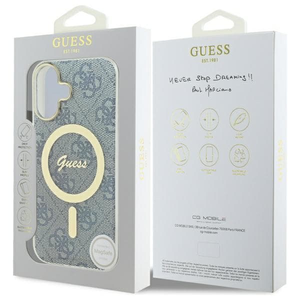 Guess IML 4G MagSafe-etui til iPhone 16, blå