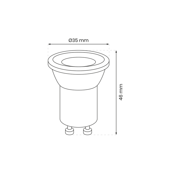 3W Mini GU10 LED-lamppu lämmin 3000K