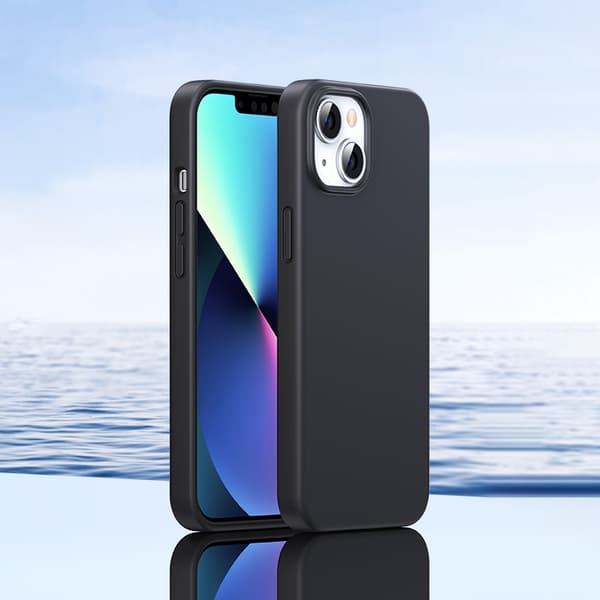Flexibelt silikonfodral för iPhone 14 Plus Skyddsskal svart