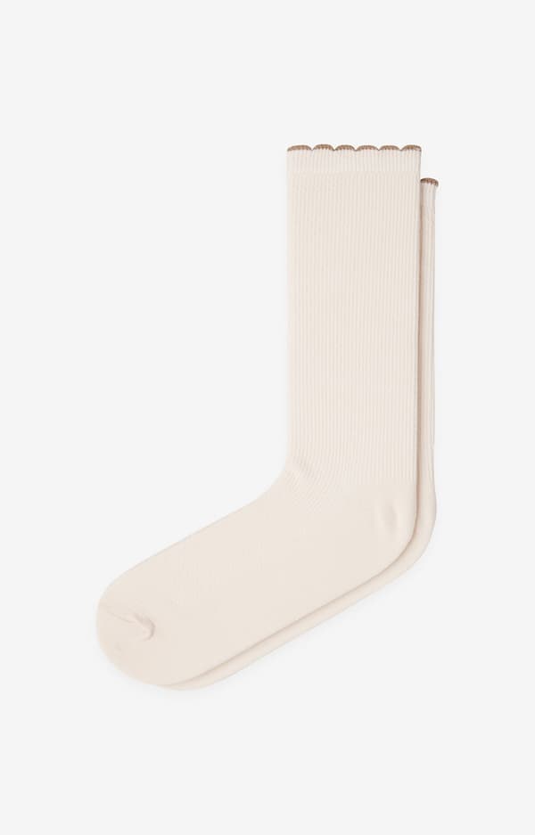 Ribbade strumpor med volanger 42-43