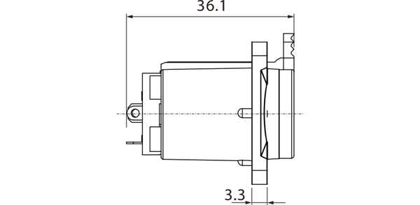 Paneljack 6.3mm stereo Roxtone RJ3FD-NT