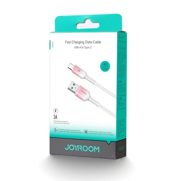 Crystal-Clear Series 3A USB-A - USB-C Kabel 1,2m - Hvid